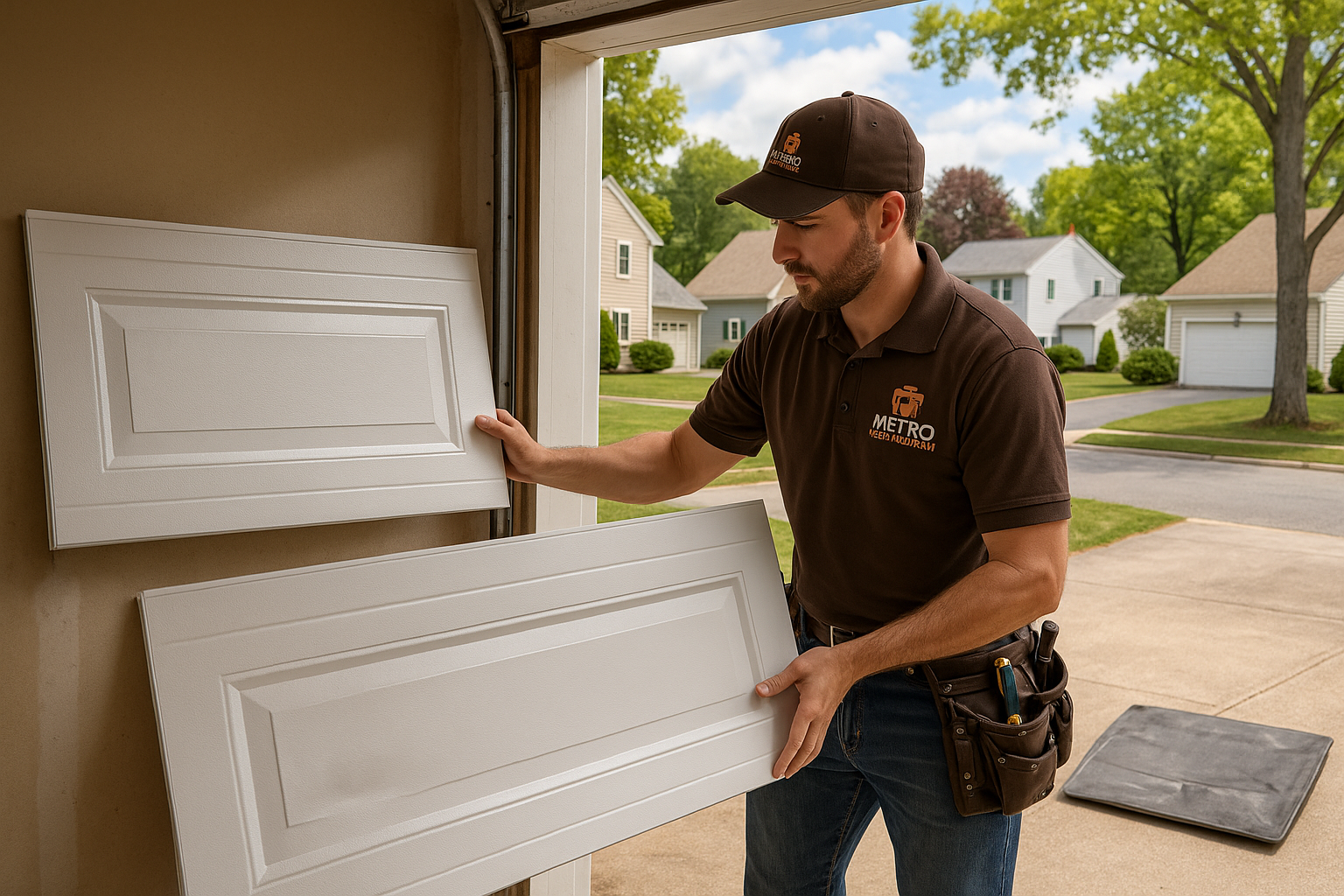 Garage Door Panel Replacement service in  Chestnut Hill